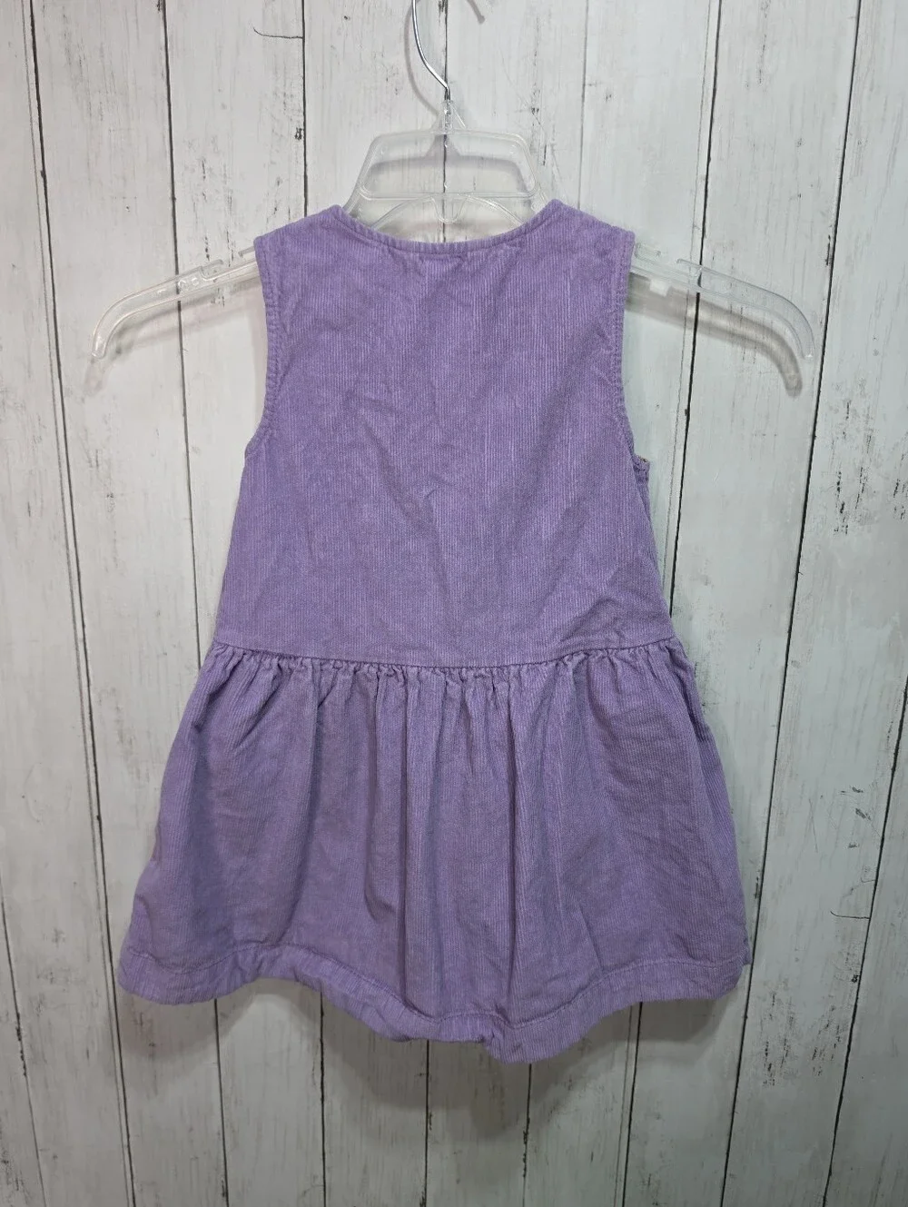 Mini Boden Girls Purple Cotton Corduroy Button Front Jumper Dress Size 5-6 Years
